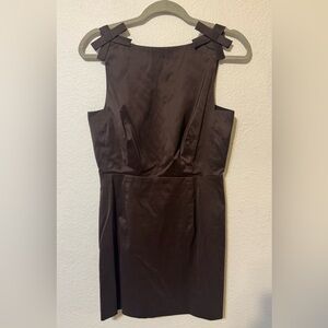 Dillard’s Lilly Sisto x Gianni Bini collection brown bow Blakely taffeta dress